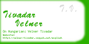 tivadar velner business card